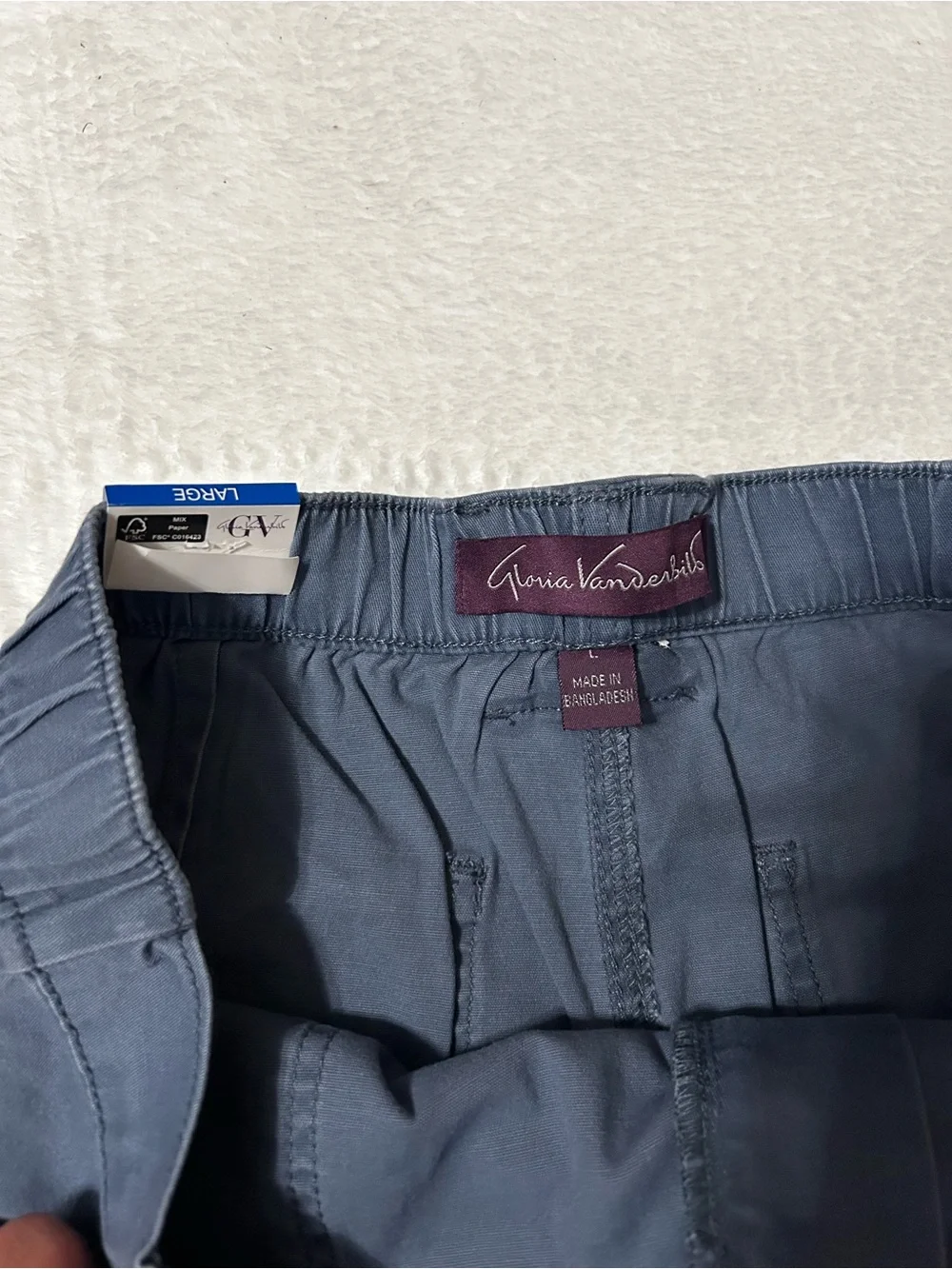 Gloria Vanderbilt Slate Blue Utility Bermuda Shorts